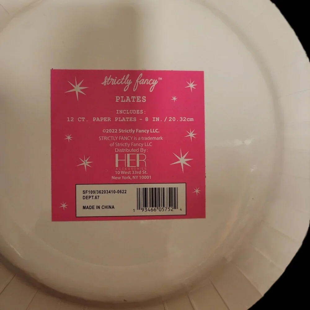 🎄 LOT of 3 Holiday Paper Plates – 8 inch 12 ct Pink Wreath | Strickly Fancy